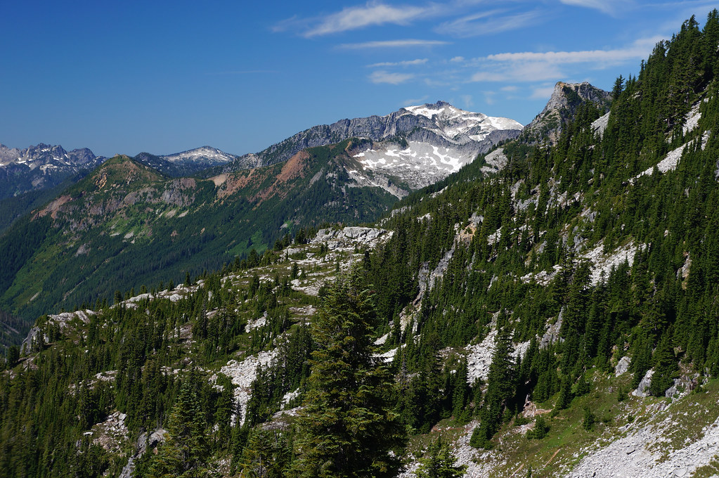 Looking at our route from Chain Lakes to Tank Lakes