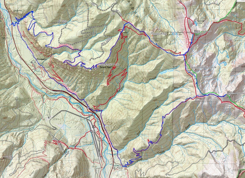 GPS track of Noble Knob and Mutton traverse