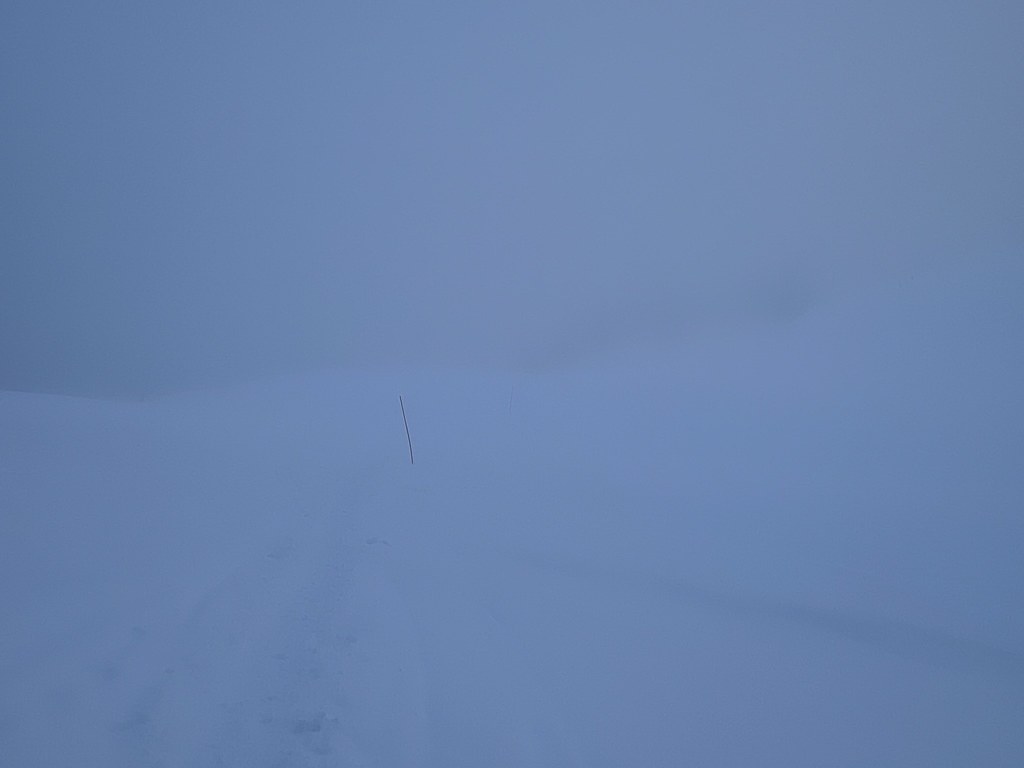 Route markings in the whiteout conditions