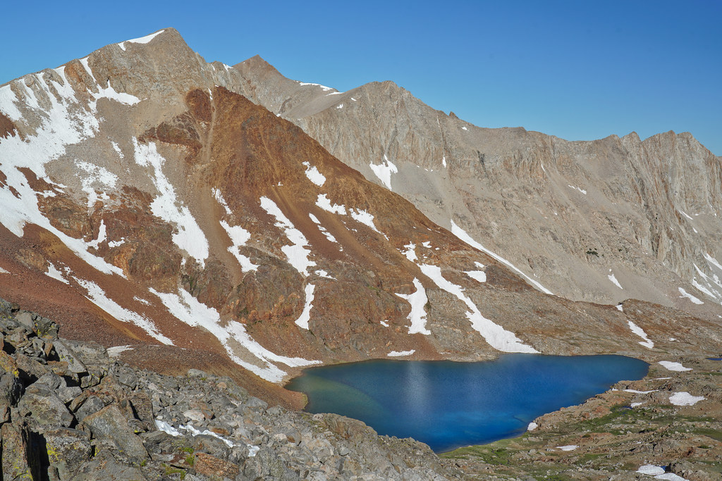 O'Burley and Ickes from Pinchot Pass with unnamed lake at 11,456ft